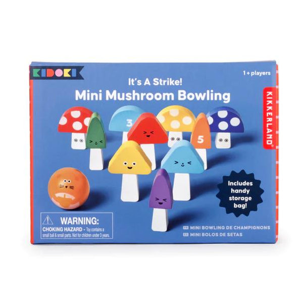 Kikkerland It's a Strike! Mini Mushroom Bowling Game