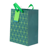 Paper Trendz Geometric Teal Gift Bag - Medium