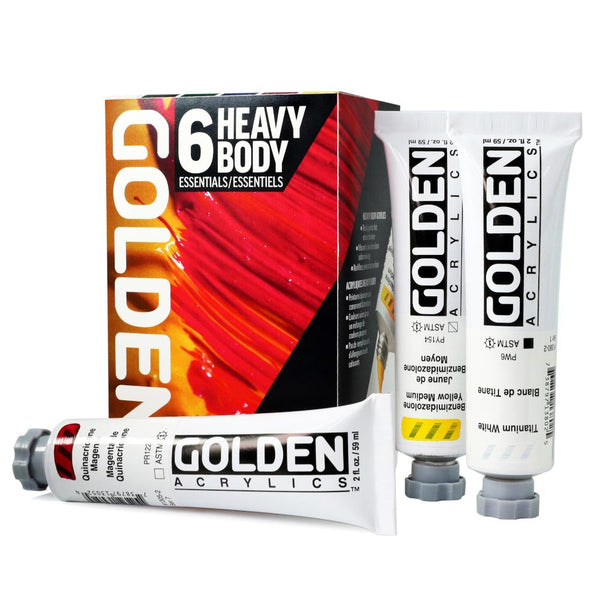 Golden Heavy Body Acrylics Essentials Set #976 - 6 x 2oz