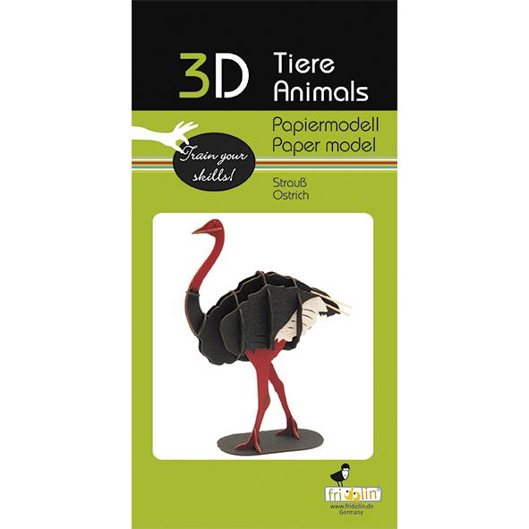 Fridolin 3D Animals Paper Model - Ostrich