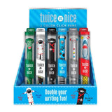 Snifty Twice As Nice Metallic 2-Colour Click Pens, Assorted