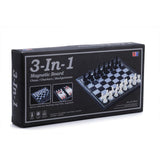 U3 3-in-1 Magnetic Game: Chess, Checkers & Backgammon