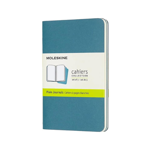 Moleskine Pocket Plain Cahier Journals 3pk - Brisk Blue