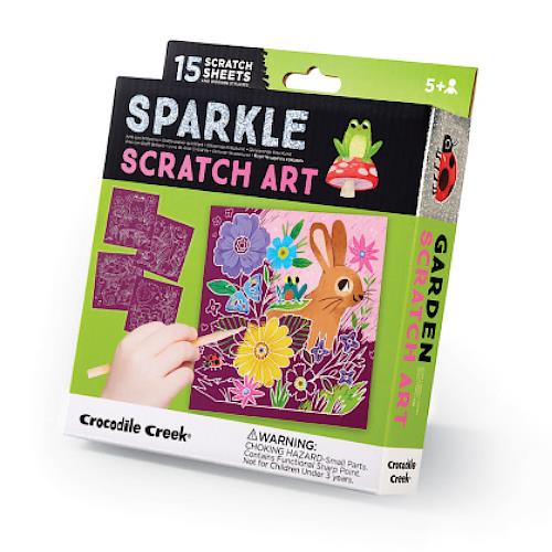 Crocodile Creek Sparkle Scratch Art - Garden