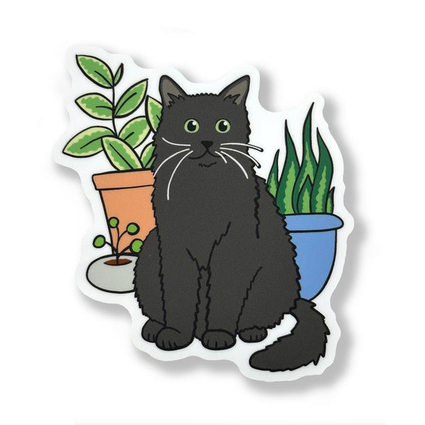 Stickers Northwest Vinyl Sticker - Cat With Plants