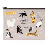 Blue Q Recycled Zipper Pouch - People I Love: Cats