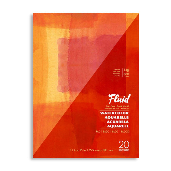Fluid Cold Pressed Watercolour Pad 11"x15" 140lb