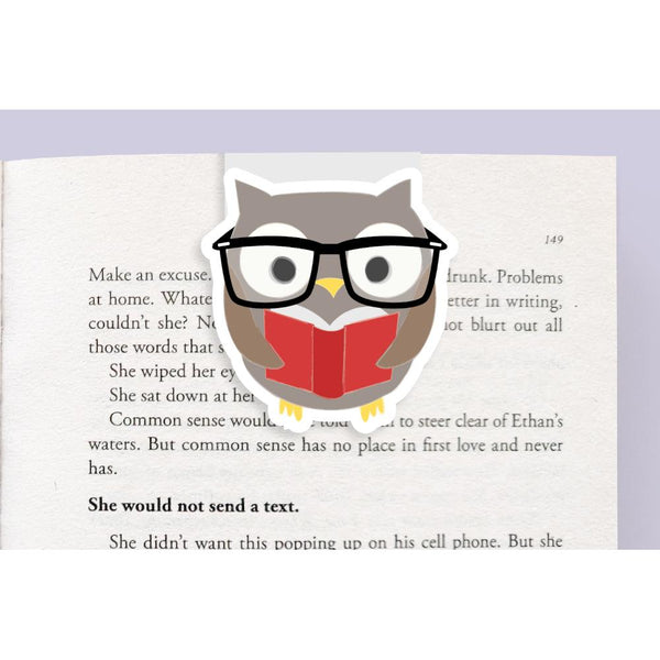 Craftedvan Magnetic Bookmark -- Reading Owl