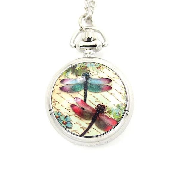 Zojie Pendant Watch - Dragonflies