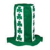St Patrick's Day Stovetop Hat with Shamrocks, Green and White