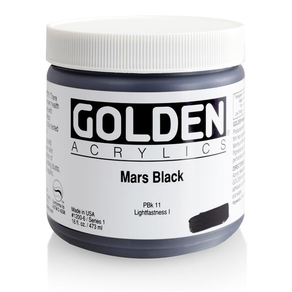 Golden Heavy Body Acrylic Paint 16oz Mars Black