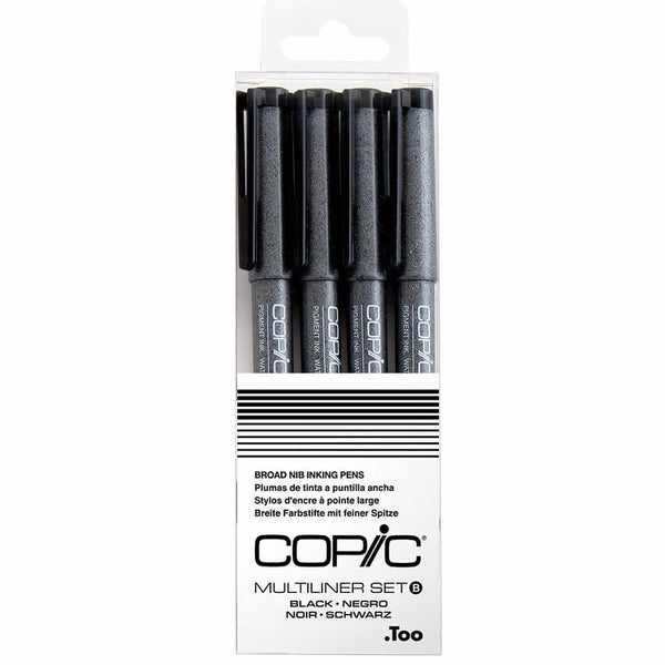 Copic Multiliner Pen Black Set B 4pk