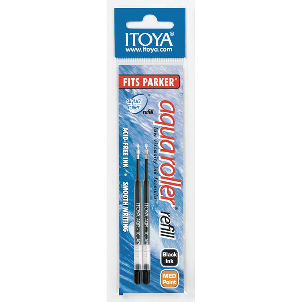 Itoya Aqua Roller Pen Refills 1.0mm Black 2pk