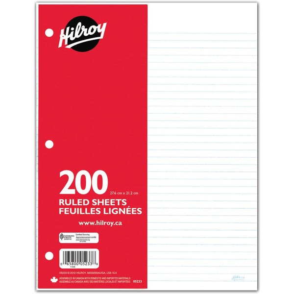 Hilroy Refill Paper - Ruled, 200sheets