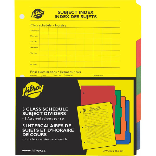 Hilroy Index Dividers, 5-Tab