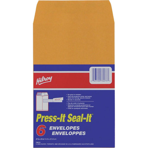 Hilroy Press & Seal Envelopes 6"x9" 6pk