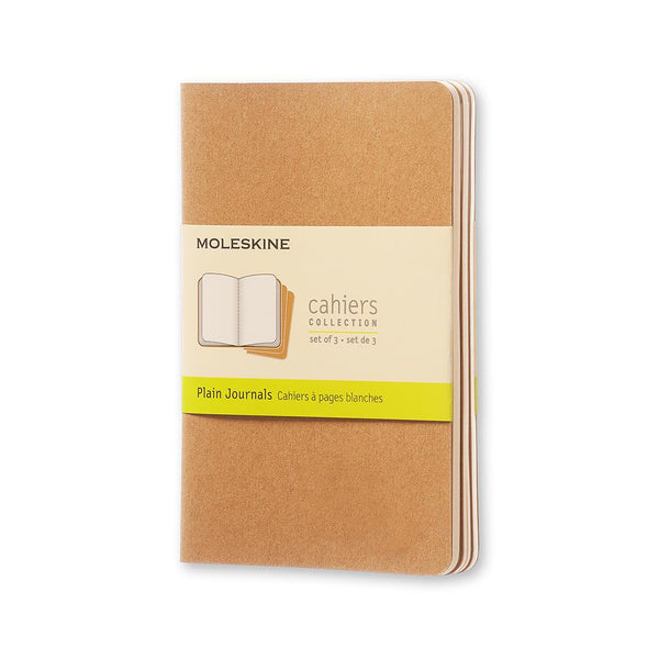 Moleskine Pocket Plain Cahier Journals 3pk - Kraft