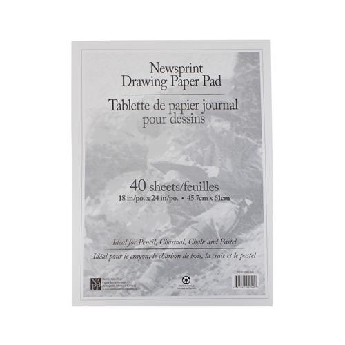 Strathmore Newsprint Paper Pad, 300 Series, Smooth, 18 x 24, 50